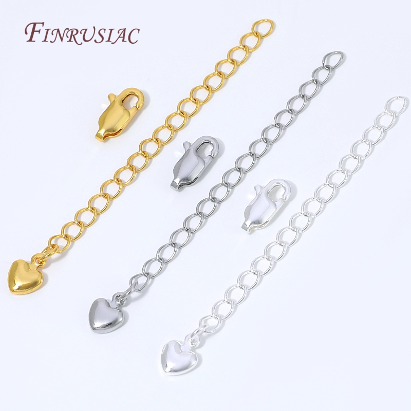 Lobster Clasp Silver - Chaîne d'extension plaquée or 18 carats