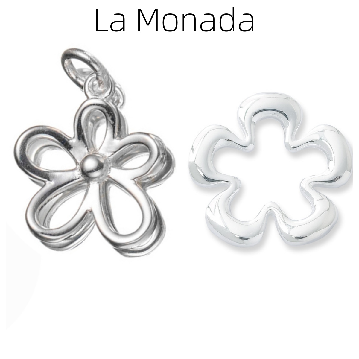 Jewelry Making In La - Pendentif breloque fleur creuse en argent