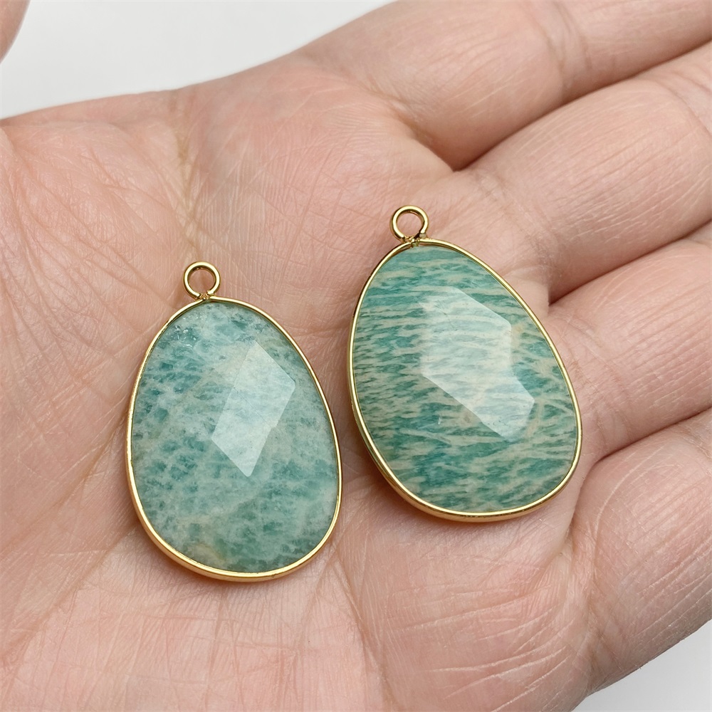 Jewelry Making Gemstones - Pendentif en pierre en forme d'œuf,